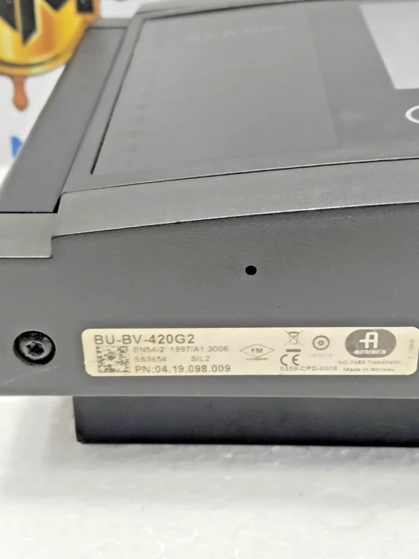 Autronica repeater panel label showing PN 04.19.098.009