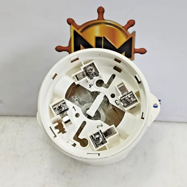 Autronica 116-BWA-100 fire detector base close-up with terminals.