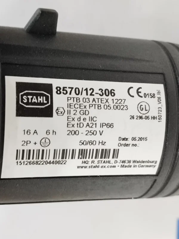 R. STAHL SoliConeX 8570/12-306 Explosion Proof Plug